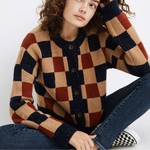 Madewell Checkered Cardigan Sweater
